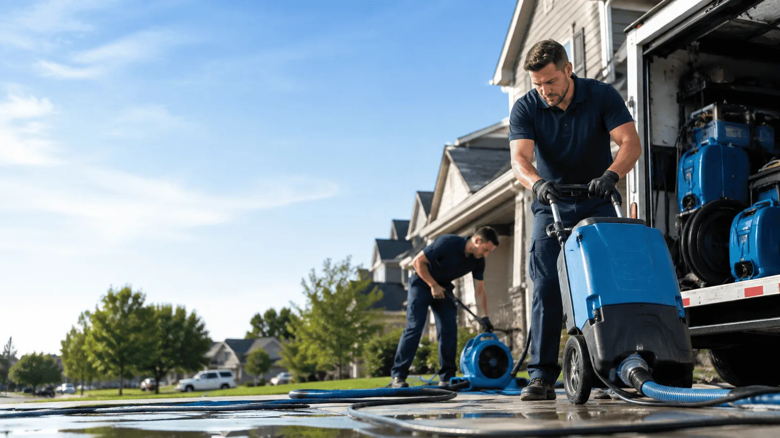 Basement Flooding being performed in University Park, IA